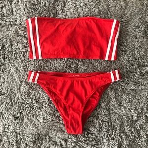 LA Hearts Red Drift Stripe Bikini